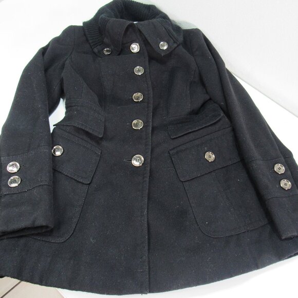 Jessica Simpson Penny Lane Black Button Pockets Jacket Coat Women M Y2K Preppy - Picture 2 of 11